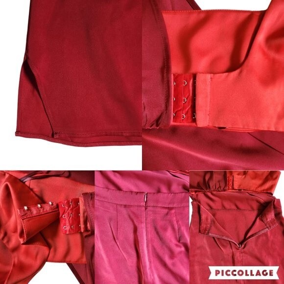 4SI3NNA Rust Burgundy CHAYANNE Color Block Sleeveless Mini Dress Sz S - Picture 7 of 12